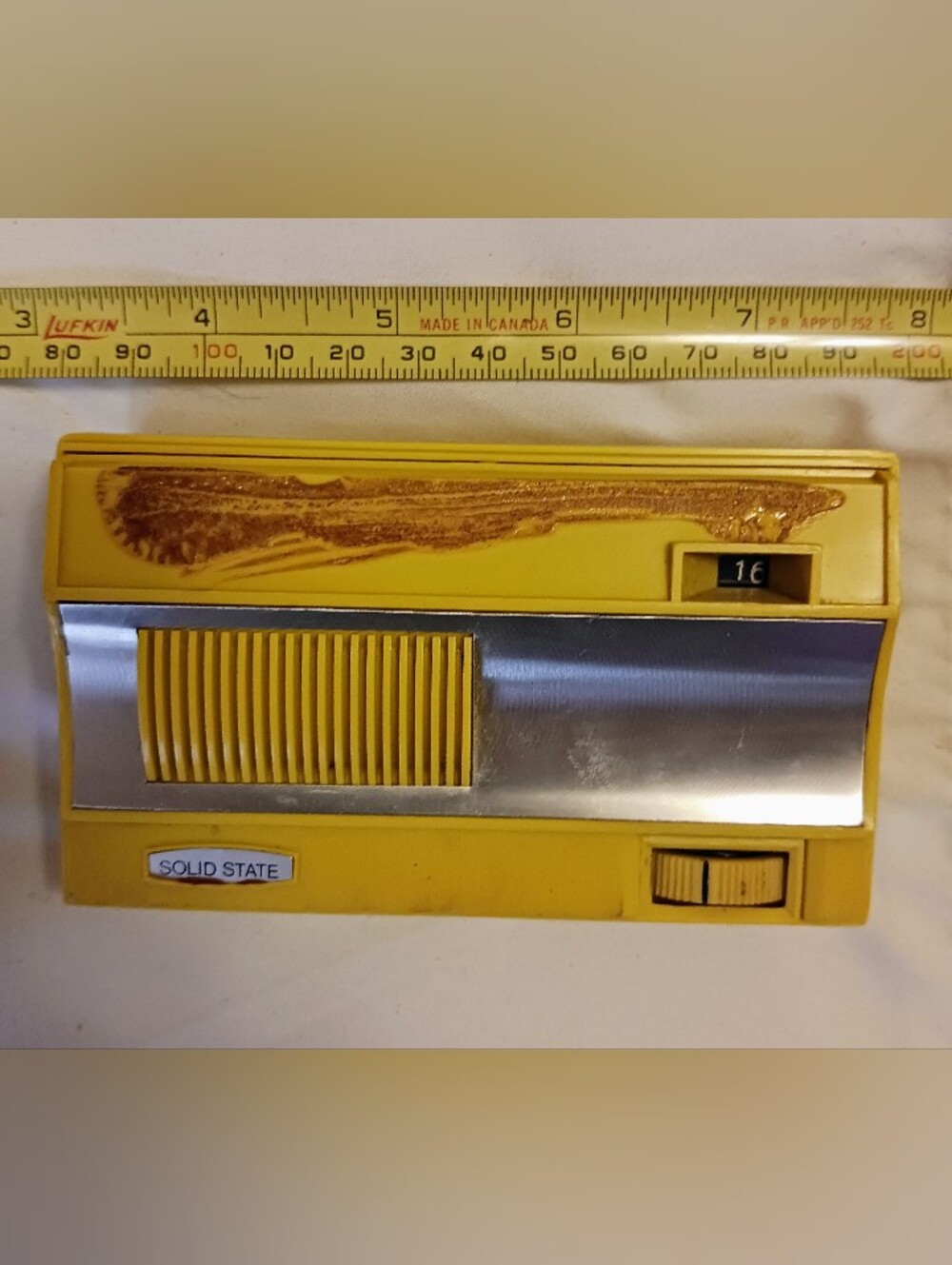 Solid State Yellow Portable Electronics Module, From The 60s.